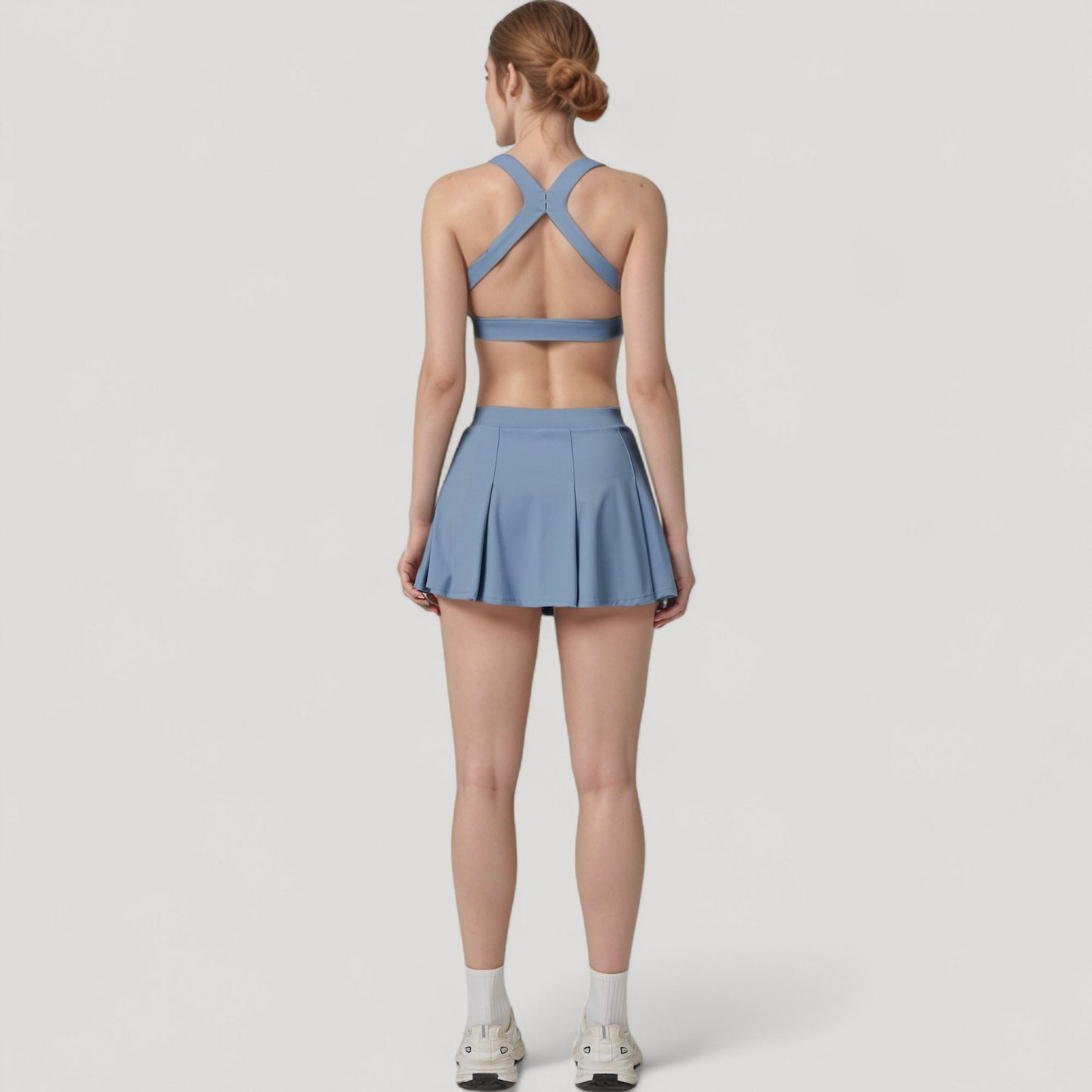 Women's Square Neckline Sports Bra with Supportive Underband for Low to Medium Impact Activities