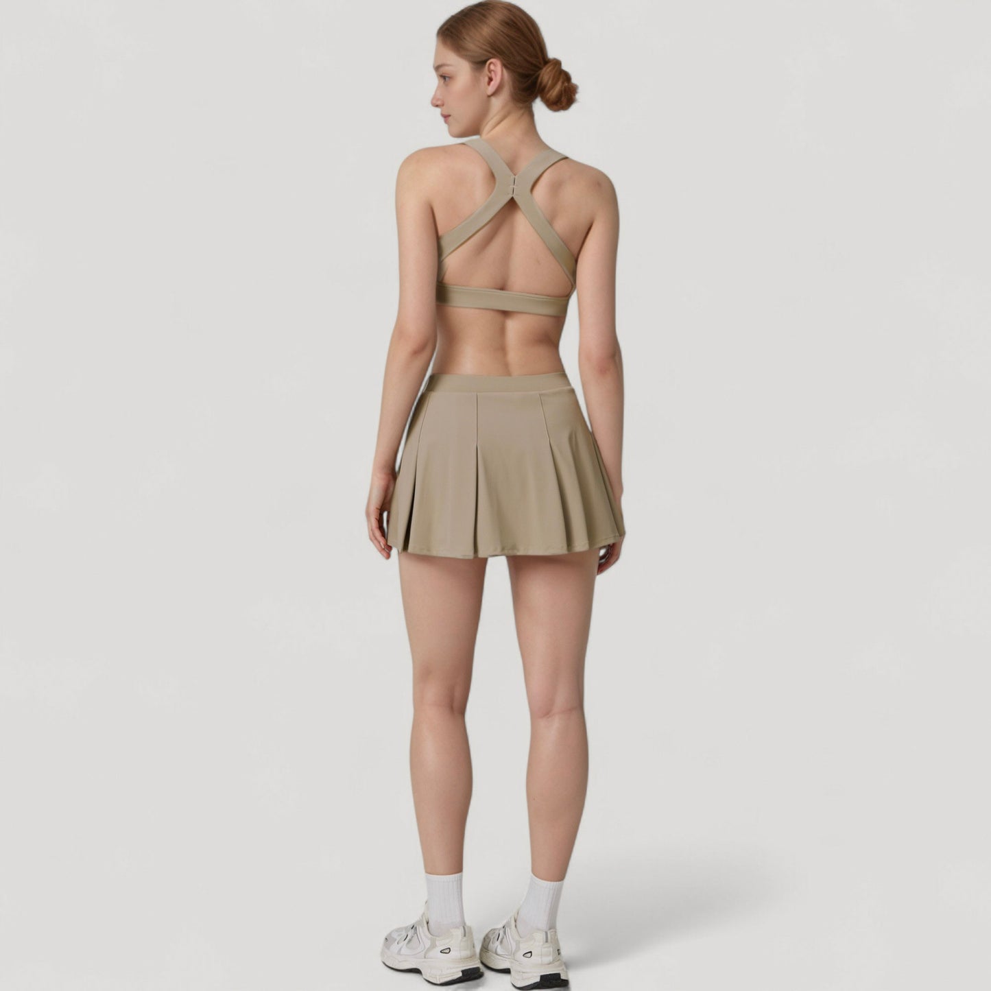 Women's Square Neckline Sports Bra with Supportive Underband for Low to Medium Impact Activities