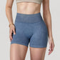 Women's High Waist Ribbed Seamless Biker Shorts with Stretch Fabric and Smooth Fit