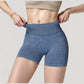 Women's High Waist Ribbed Seamless Biker Shorts with Stretch Fabric and Smooth Fit