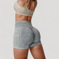 Women's High Waist Ribbed Seamless Biker Shorts with Stretch Fabric and Smooth Fit