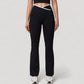 Women's Flare Leg Yoga Pants with Crossover High Waistband and Four-Way Stretch Fabric