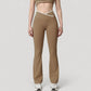 Women's Flare Leg Yoga Pants with Crossover High Waistband and Four-Way Stretch Fabric