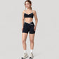 V-Neck Sports Bra with Contrast Trim and Thin Adjustable Straps