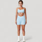 V-Neck Sports Bra with Contrast Trim and Thin Adjustable Straps