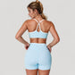 V-Neck Sports Bra with Contrast Trim and Thin Adjustable Straps