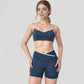 V-Neck Sports Bra with Contrast Trim and Thin Adjustable Straps
