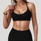 Scoop Neck Sports Bra with Adjustable Straps and Smooth Stretch Fit