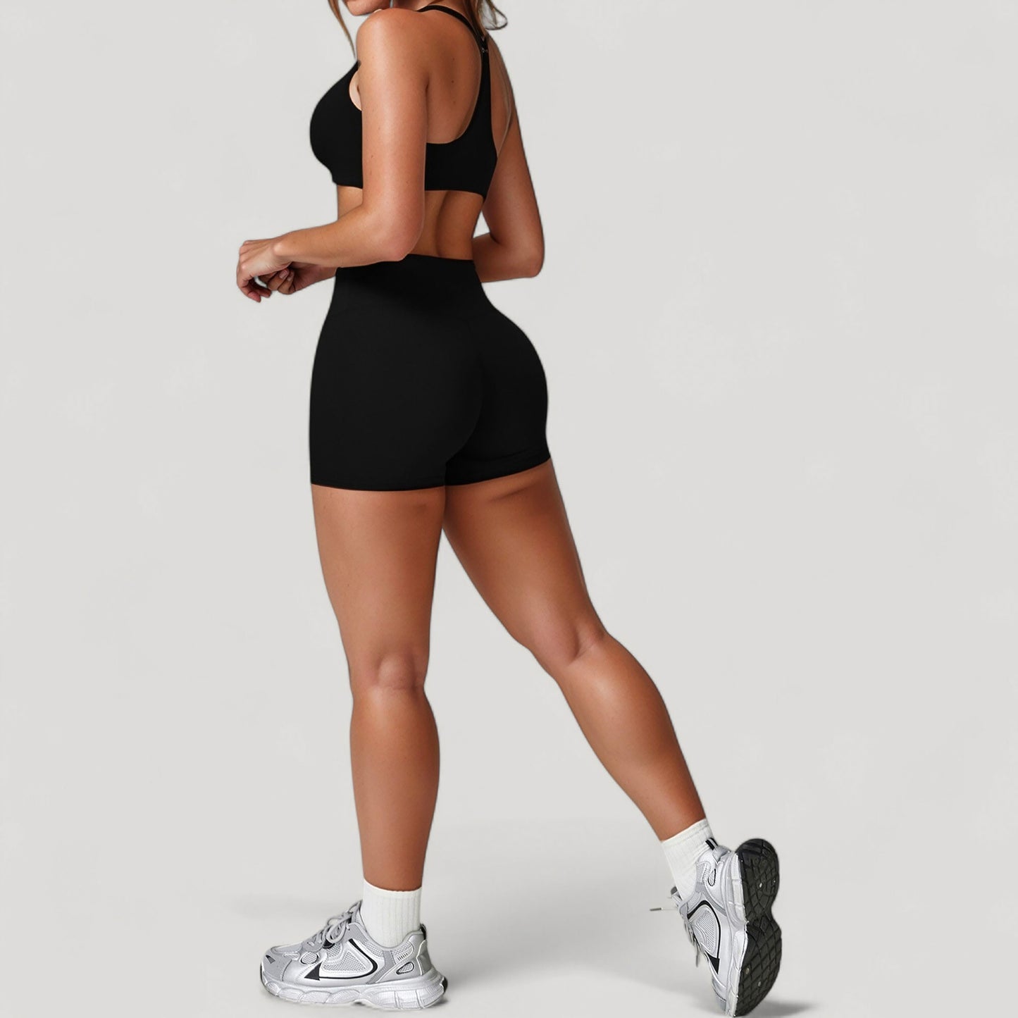 Scoop Neck Sports Bra with Adjustable Straps and Smooth Stretch Fit
