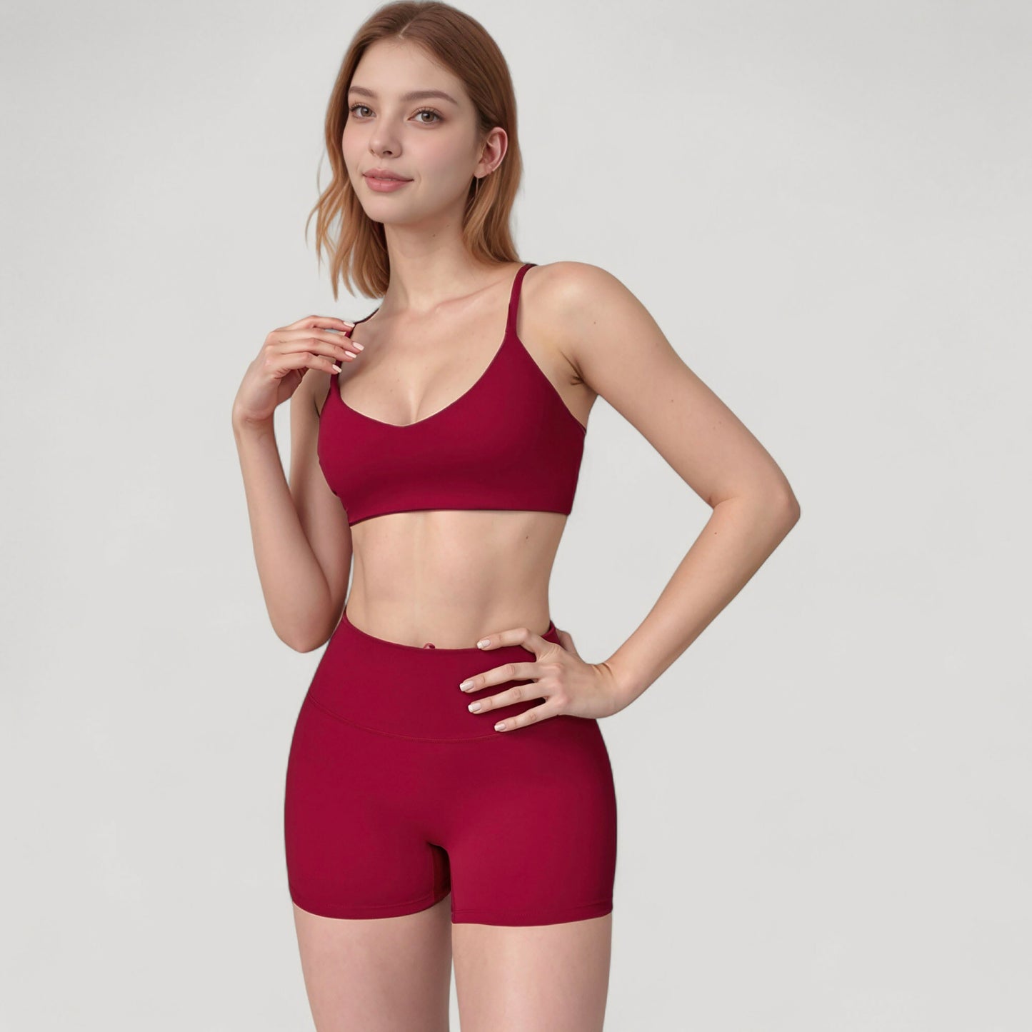 Scoop Neck Sports Bra with Adjustable Straps and Smooth Stretch Fit