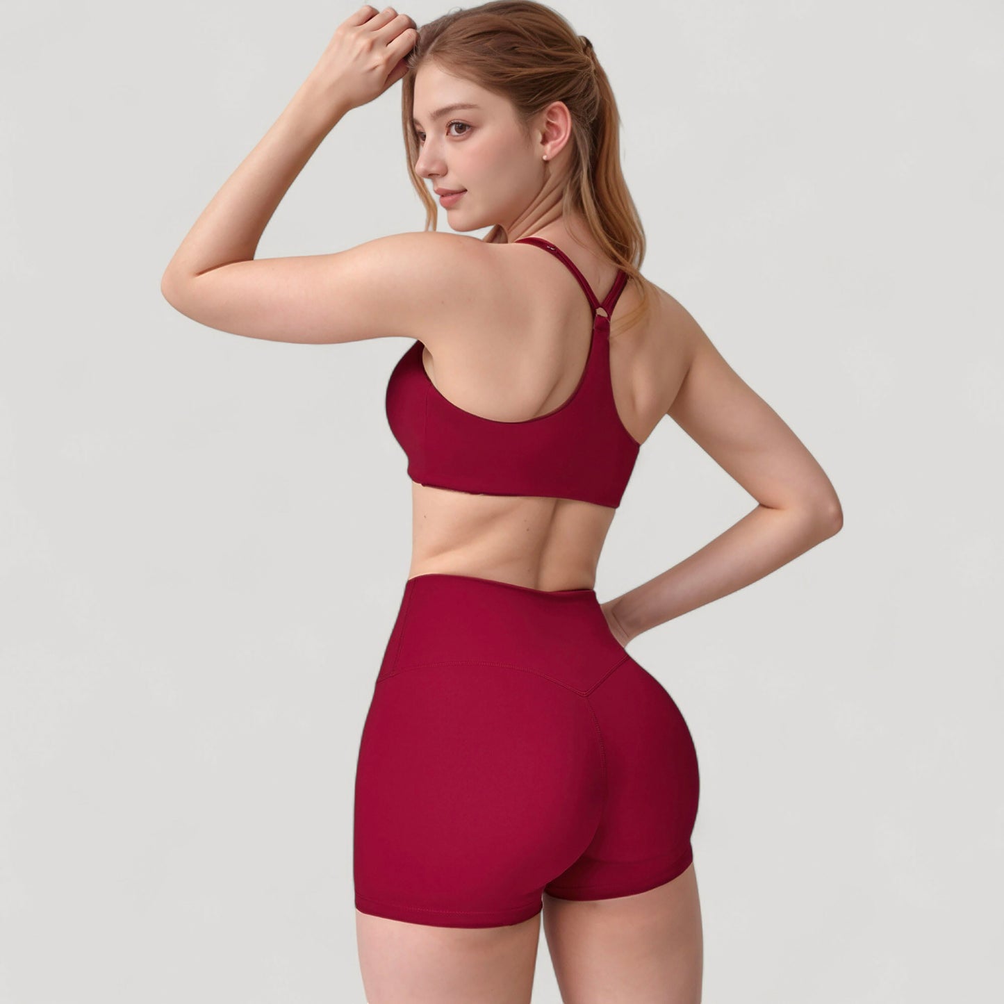 Scoop Neck Sports Bra with Adjustable Straps and Smooth Stretch Fit