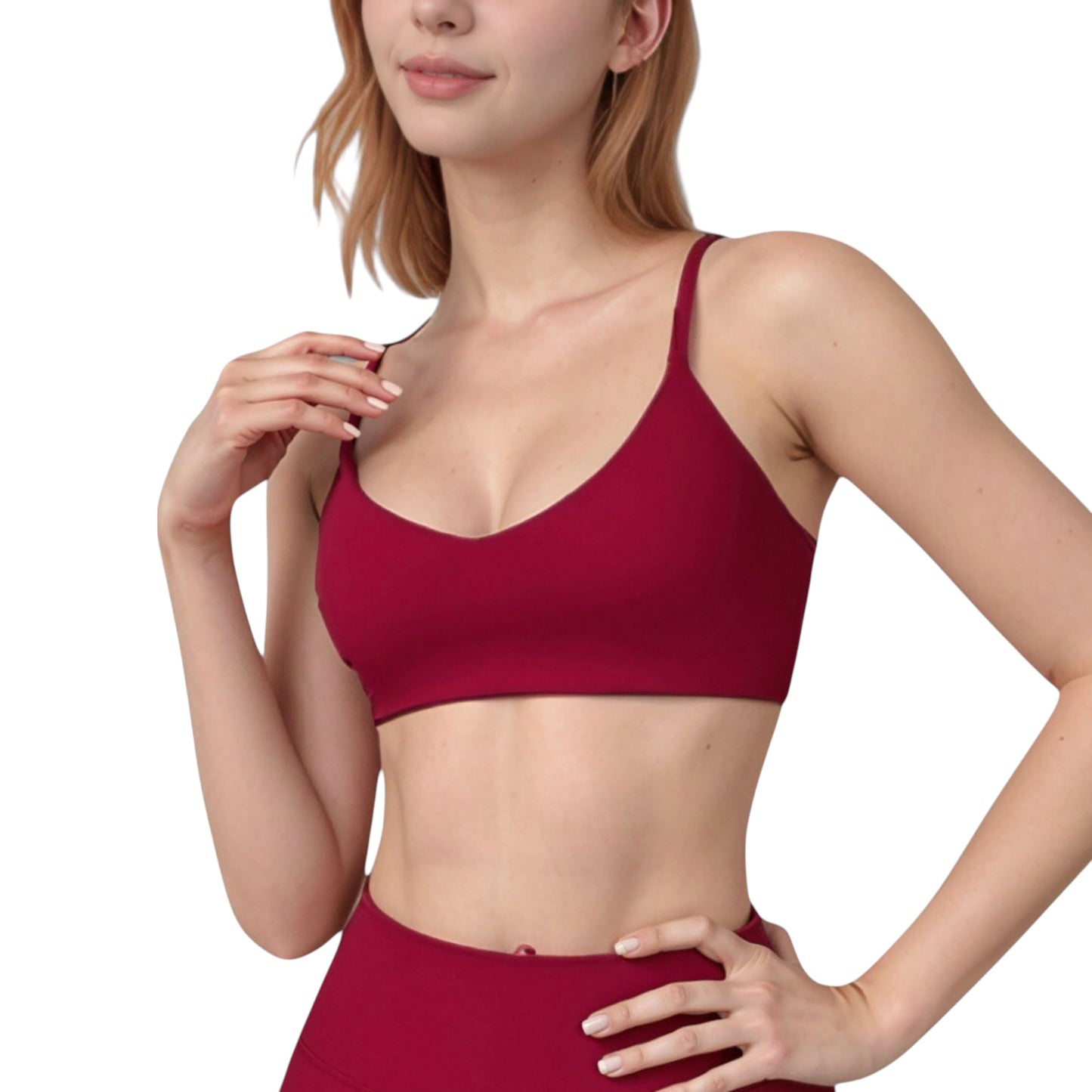 Scoop Neck Sports Bra with Adjustable Straps and Smooth Stretch Fit