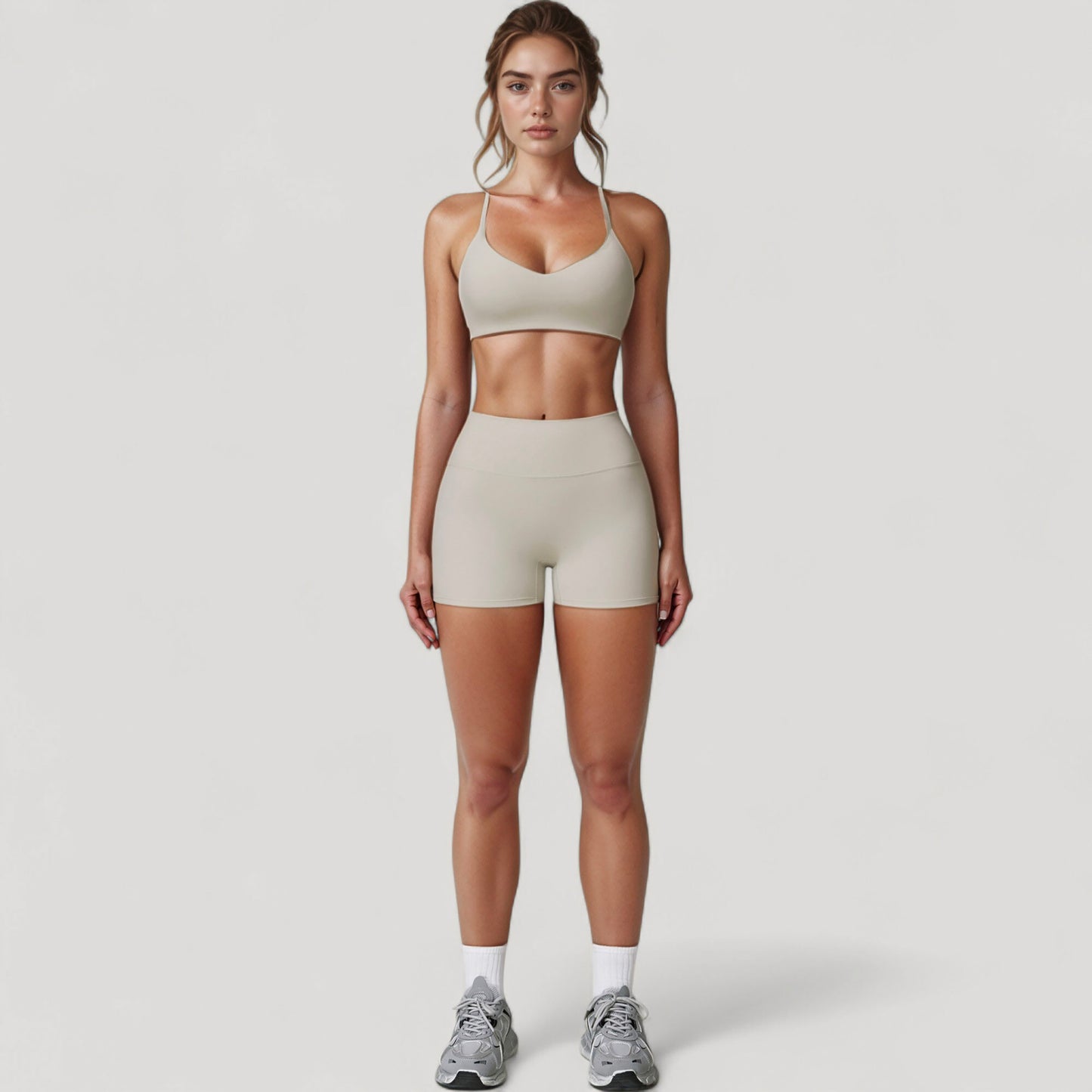 Scoop Neck Sports Bra with Adjustable Straps and Smooth Stretch Fit
