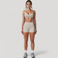 Scoop Neck Sports Bra with Adjustable Straps and Smooth Stretch Fit