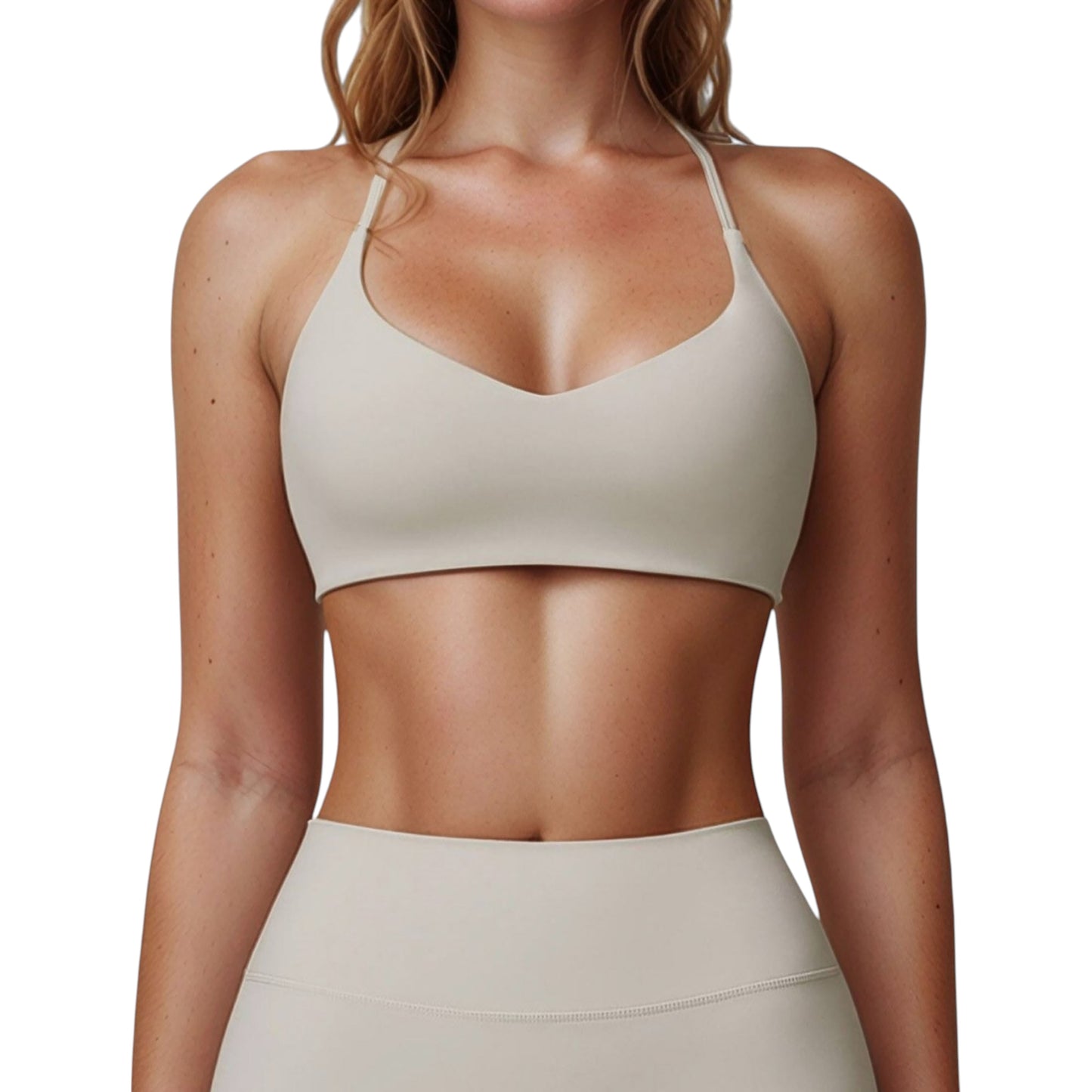 Scoop Neck Sports Bra with Adjustable Straps and Smooth Stretch Fit