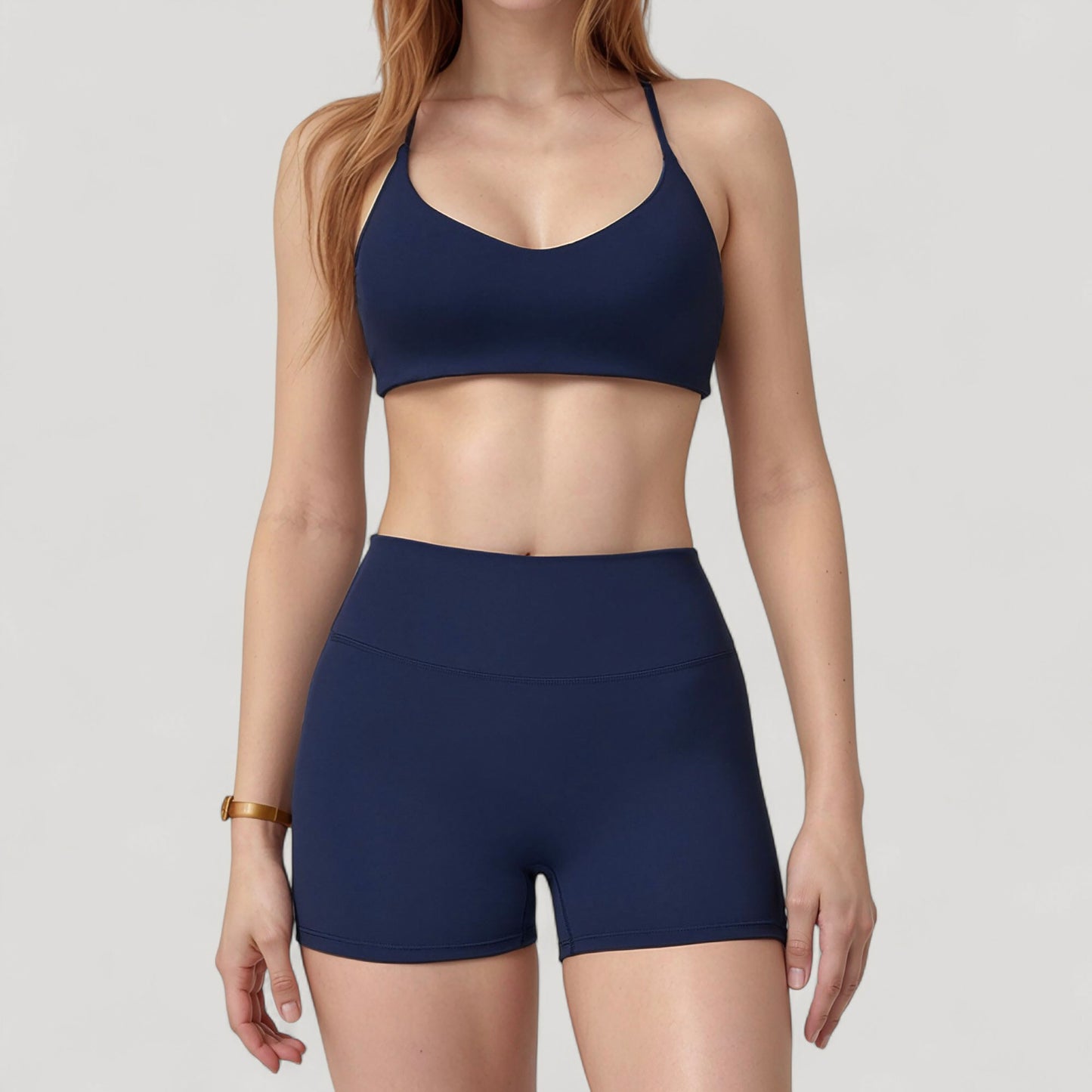 Scoop Neck Sports Bra with Adjustable Straps and Smooth Stretch Fit