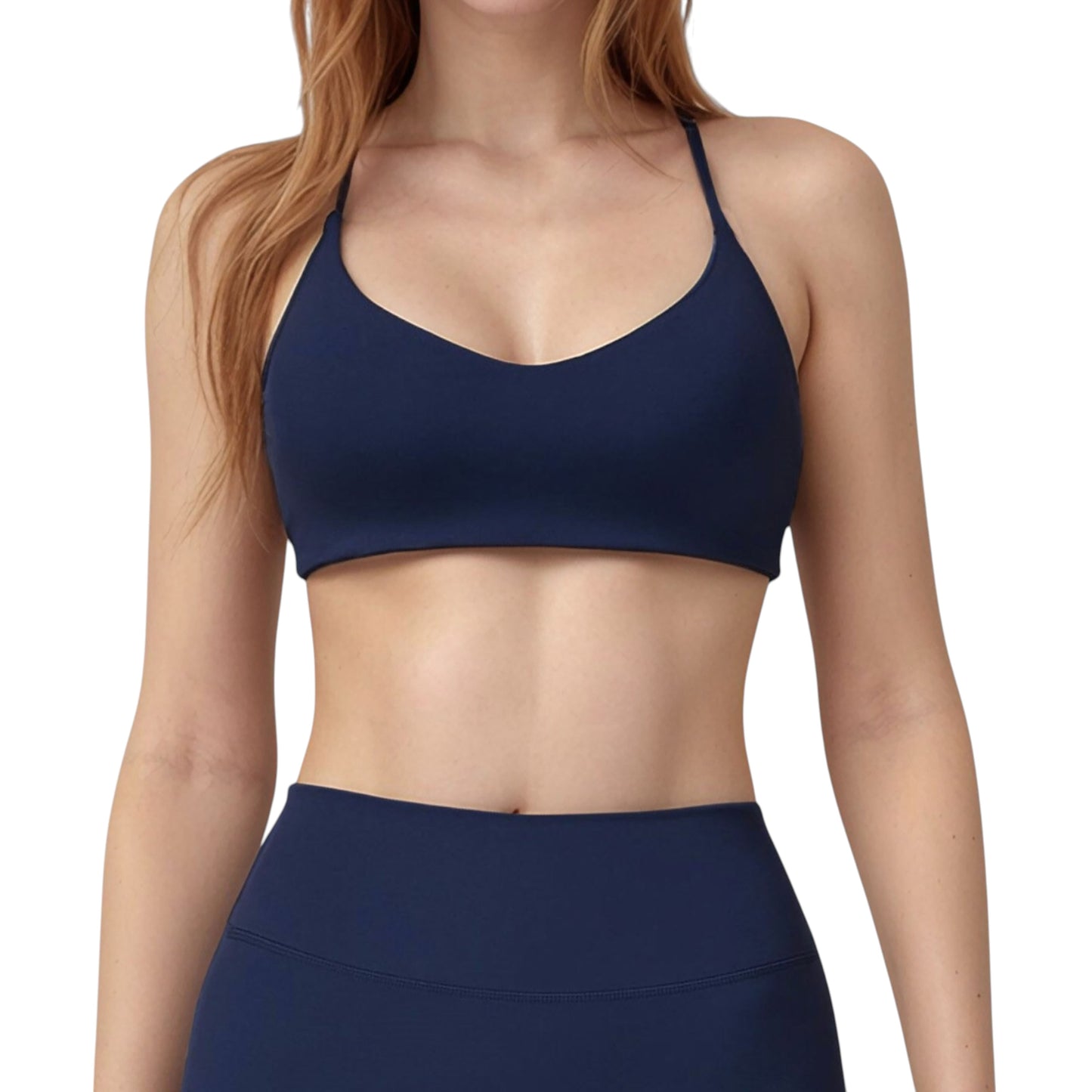Scoop Neck Sports Bra with Adjustable Straps and Smooth Stretch Fit