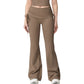 Drawstring Ruched Waist Flared Leg Pants Stretch Fabric Active Yoga Lounge Bottoms