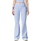 Drawstring Ruched Waist Flared Leg Pants Stretch Fabric Active Yoga Lounge Bottoms