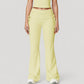 Drawstring Ruched Waist Flared Leg Pants Stretch Fabric Active Yoga Lounge Bottoms