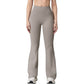 High Waist Flared Leg Stretch Pants Smooth Fabric Seamless Waistband Active Lounge Bottoms