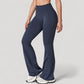 High Waist Flared Leg Stretch Pants Smooth Fabric Seamless Waistband Active Lounge Bottoms