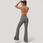 Halter Neck Sports Bra with Ruched Front Detail Low Impact Stretch Fabric Removable Padding