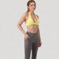 Halter Neck Sports Bra with Ruched Front Detail Low Impact Stretch Fabric Removable Padding