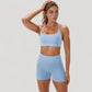 Scoop Neck Sports Bra with Adjustable Spaghetti Straps Removable Padding Stretch Fabric for Low Impact Activity