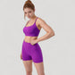 Scoop Neck Sports Bra with Adjustable Spaghetti Straps Removable Padding Stretch Fabric for Low Impact Activity