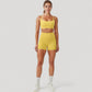 Scoop Neck Sports Bra with Adjustable Spaghetti Straps Removable Padding Stretch Fabric for Low Impact Activity