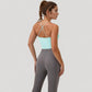Scoop Neck Racerback Tank Top with Handkerchief Hem and Built-In Shelf Bra for Low Impact Activity