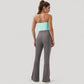 Scoop Neck Racerback Tank Top with Handkerchief Hem and Built-In Shelf Bra for Low Impact Activity