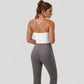 Scoop Neck Racerback Tank Top with Handkerchief Hem and Built-In Shelf Bra for Low Impact Activity