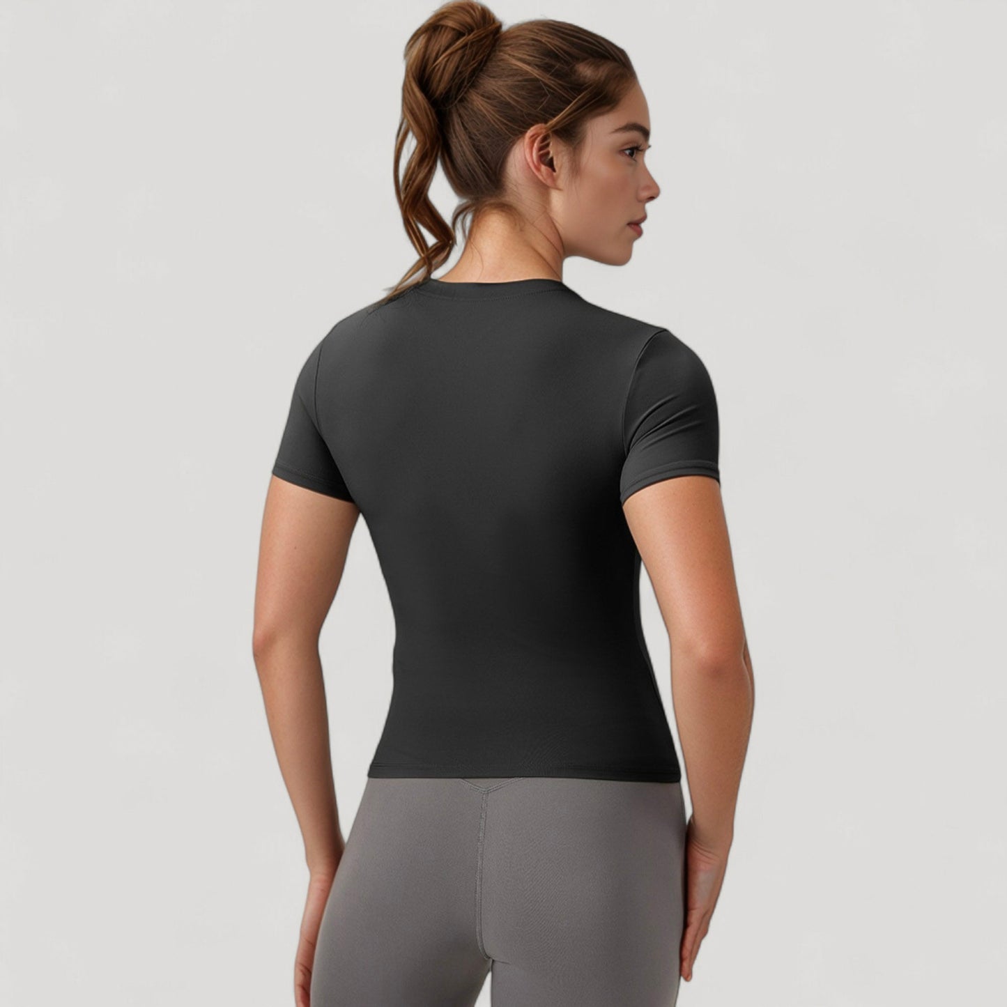 Women's Short Sleeve Performance Tee with Crew Neck and Slim Fit Stretch Fabric