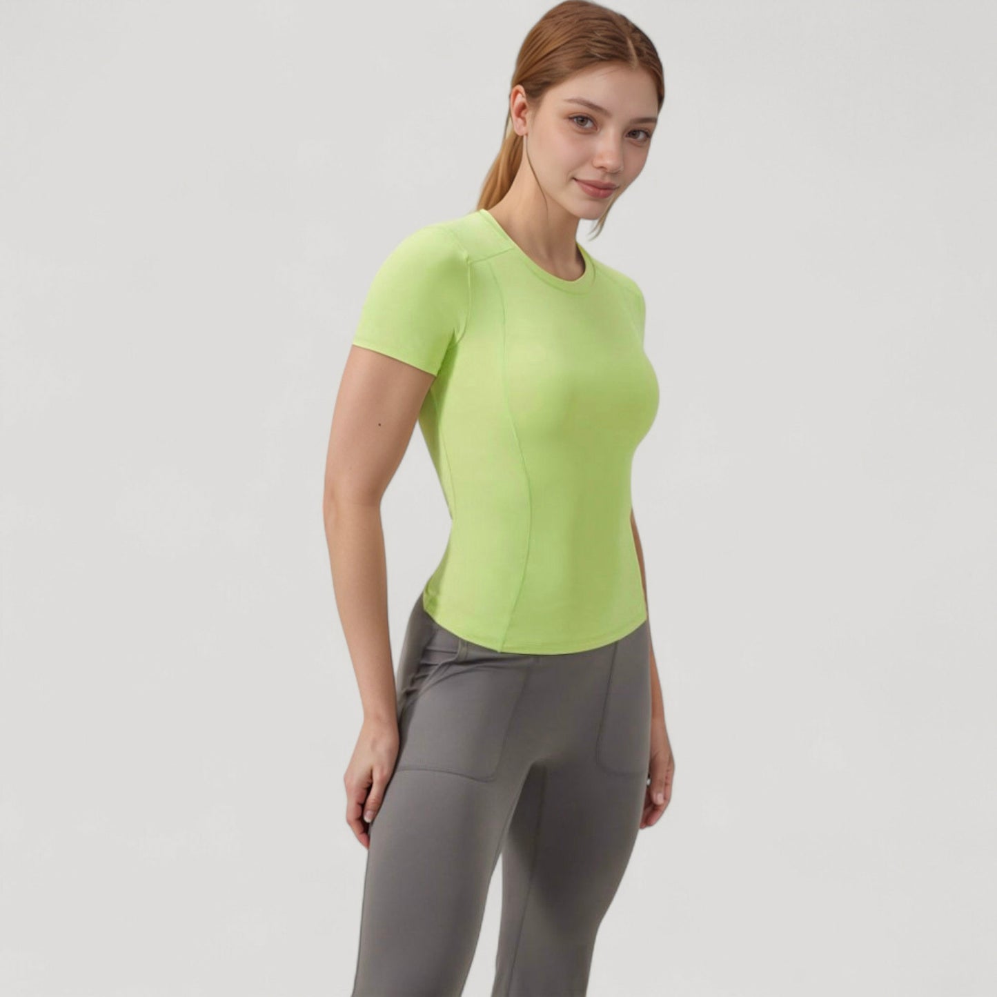 Women's Short Sleeve Performance Tee with Crew Neck and Slim Fit Stretch Fabric