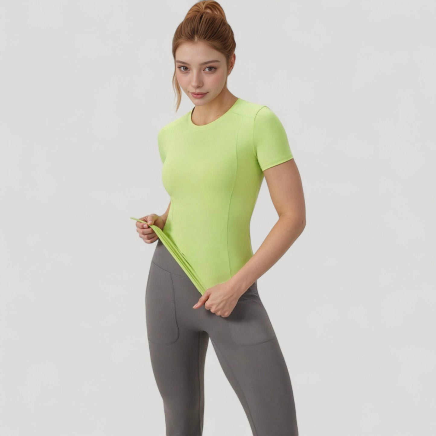 Women's Short Sleeve Performance Tee with Crew Neck and Slim Fit Stretch Fabric