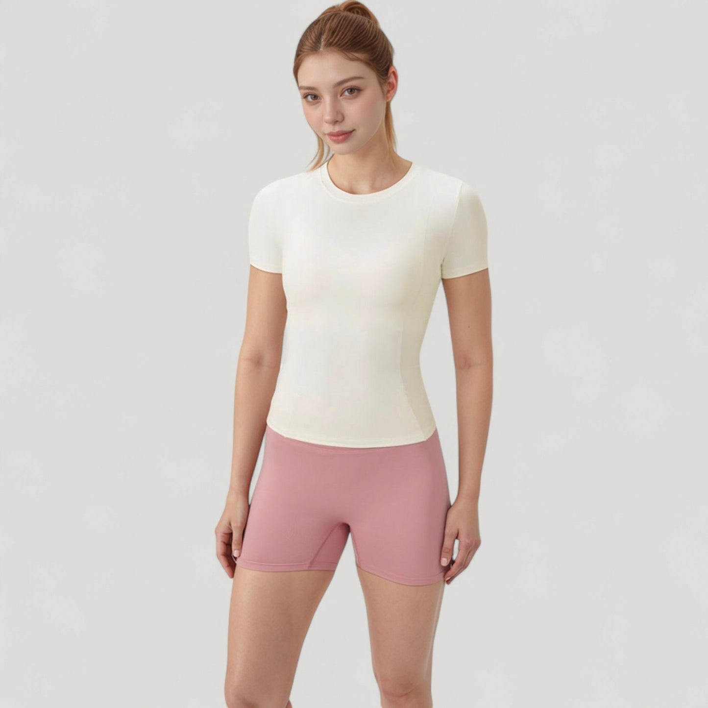 Women's Short Sleeve Performance Tee with Crew Neck and Slim Fit Stretch Fabric