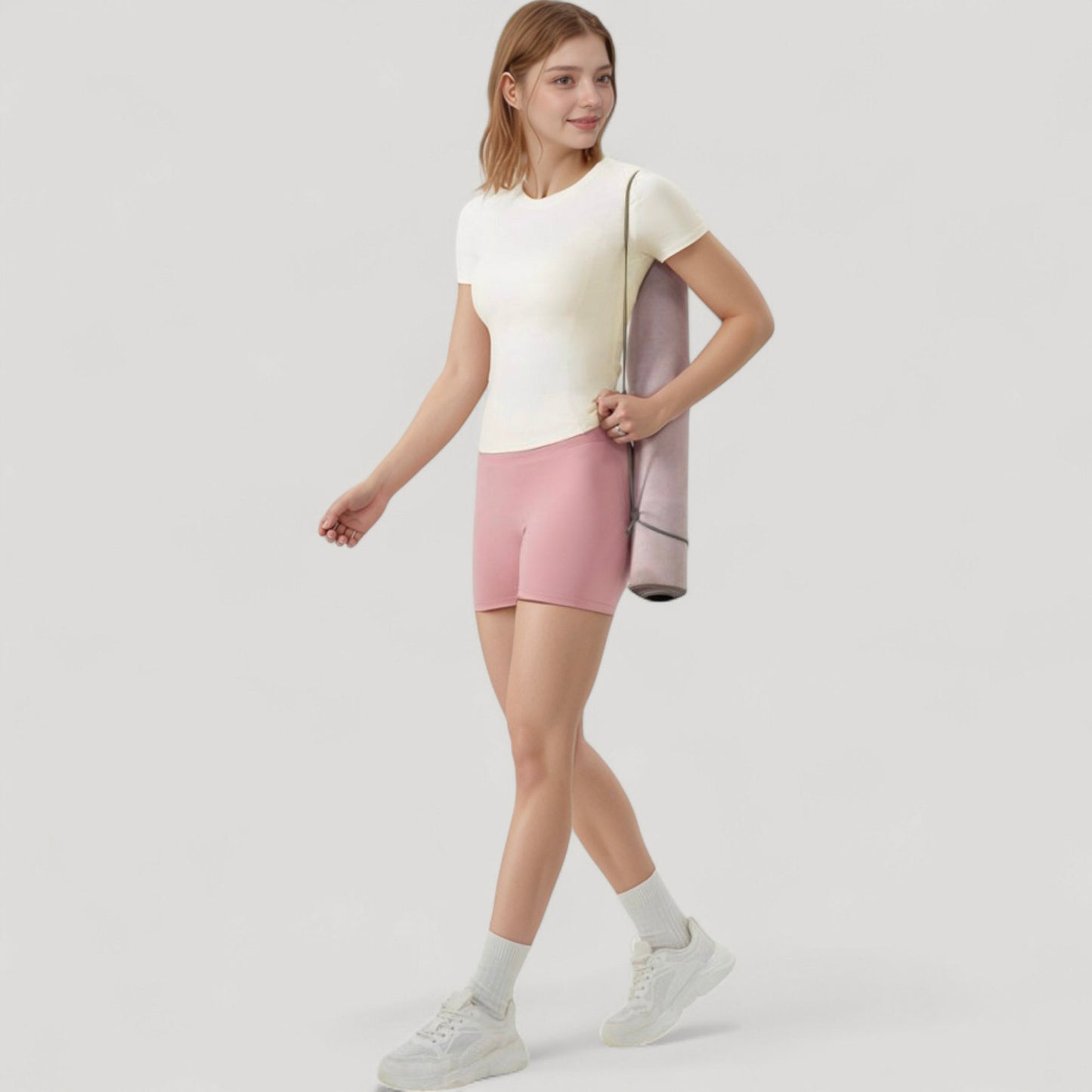 Women's Short Sleeve Performance Tee with Crew Neck and Slim Fit Stretch Fabric