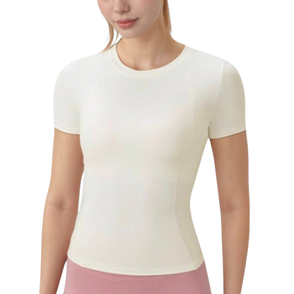 Women's Short Sleeve Performance Tee with Crew Neck and Slim Fit Stretch Fabric