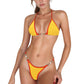 Two Piece Bikini Set with Shell Chain Detail and Contrast Trim Triangle Top and Bottom
