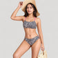 Leopard Print Bikini Set with Scoop Neck Top and Cutout Side Bottoms