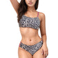 Leopard Print Bikini Set with Scoop Neck Top and Cutout Side Bottoms