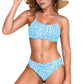 Leopard Print Bikini Set with Scoop Neck Top and Cutout Side Bottoms