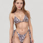 Triangle Bikini Set with Leopard Print Adjustable Tie Straps and High Leg Bottoms