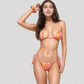 Triangle Bikini Set with Leopard Print Adjustable Tie Straps and High Leg Bottoms