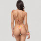 Triangle Bikini Set with Leopard Print Adjustable Tie Straps and High Leg Bottoms