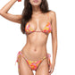 Triangle Bikini Set with Leopard Print Adjustable Tie Straps and High Leg Bottoms