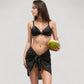 Mesh Panel Bikini Set with Adjustable Triangle Top and Mid-Rise Bottoms