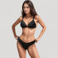 Mesh Panel Bikini Set with Adjustable Triangle Top and Mid-Rise Bottoms